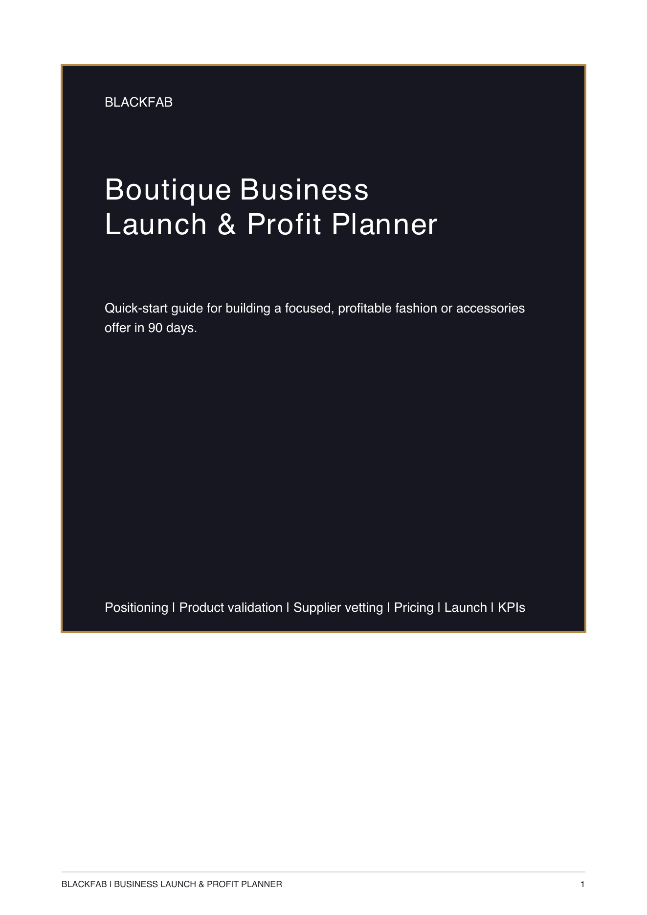 Boutique Business Launch & Profit Planner